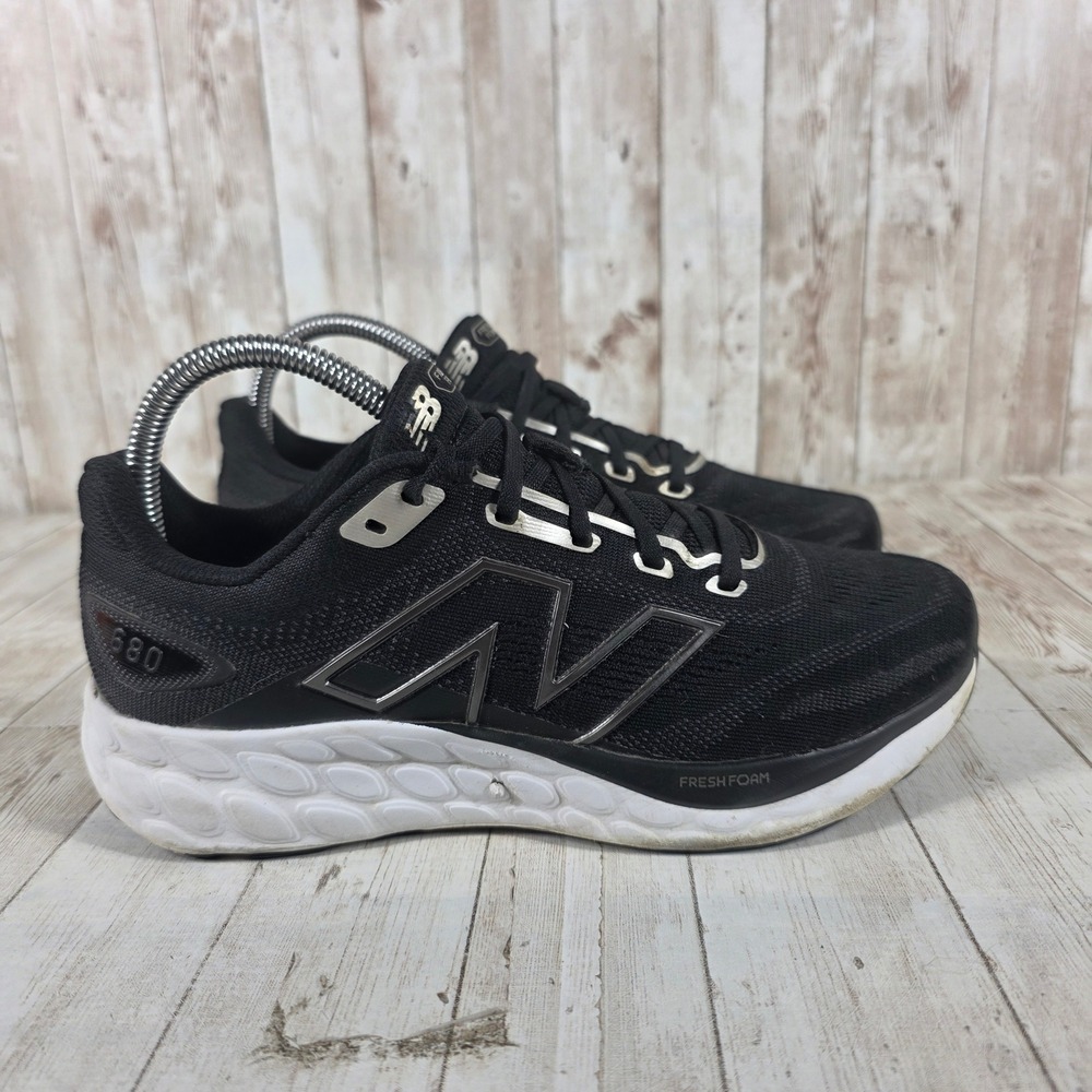 New Balance Fresh Foam 680v8 Womens Running Shoes Black Silver W680LK8 Size 7.5